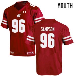 Youth Wisconsin Badgers NCAA #96 Cormac Sampson Red Authentic Under Armour Stitched College Football Jersey OK31H36HE